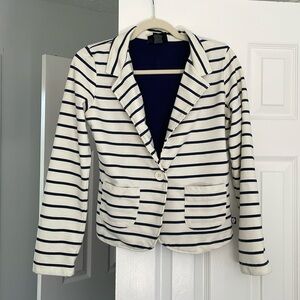 L.A Kitty Woman’s jacket, size, small, blue, and cream